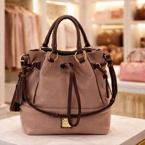 Dooney & Bourke Buckley Florentine Mushroom Brown Leather Shoulder Hand Bag Rare